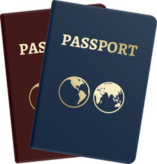 Passports icon. Realistic international identity document cover
