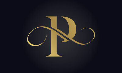 Luxury Letter P Logo Template In Gold Color. Initial Luxury P Letter Logo Design. Beautiful Logotype Design For Luxury Company Branding.