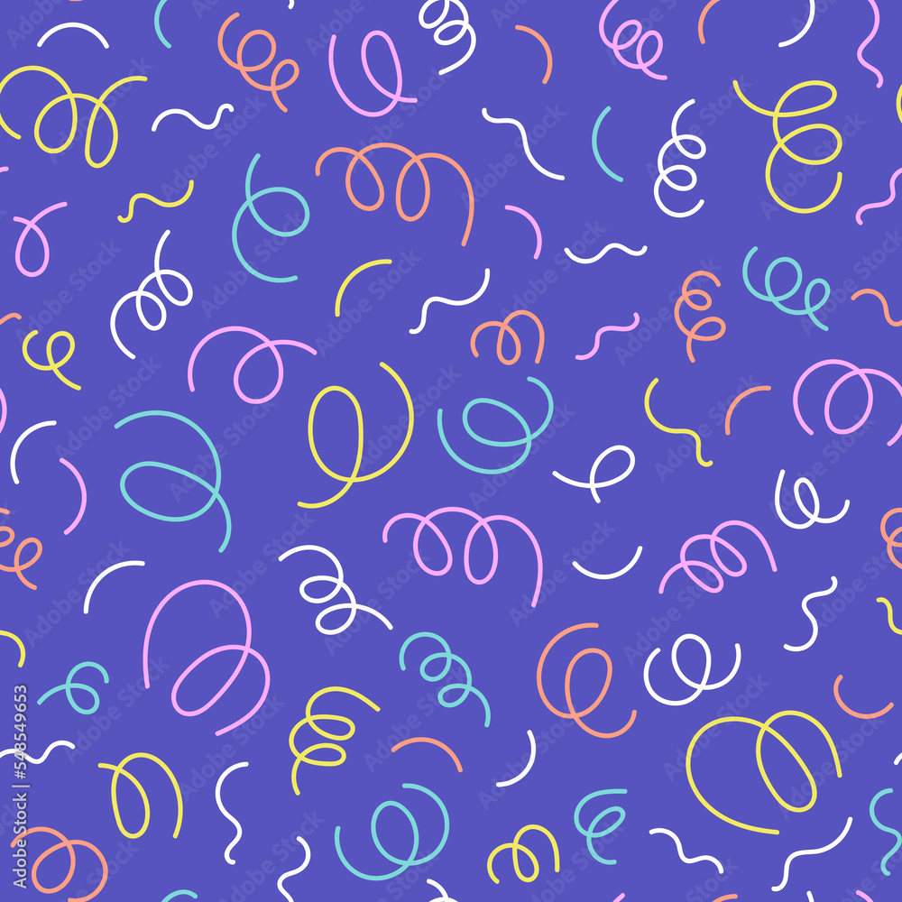 Aufkleber confetti seamless pattern. geometric background with different geometric shapes. memphis seamless co