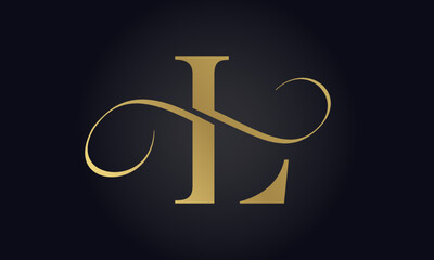 Luxury Letter L Logo Template In Gold Color. Initial Luxury L Letter Logo Design. Beautiful Logotype Design For Luxury Company Branding.