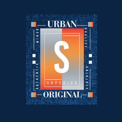Superior Urban original Typography Gradient Authentic Denim Clothing poster design vector t shirt print