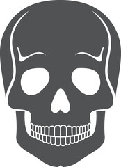 Black skull silhouette. Death icon. Horror symbol