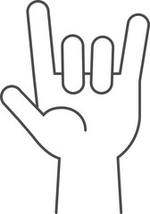 Rock finger gesture line icon. Cool hand sign