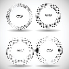 Halftone dots in circle form. round logo . vector dotted frame . design element