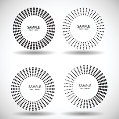 Halftone dots in circle form. round logo . vector dotted frame . design element