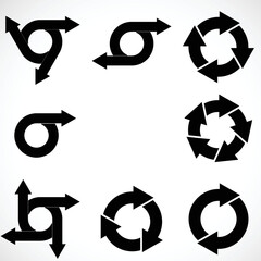 Set of Vector Circular Arrows. Refresh Icons .