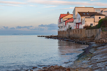 Evening light's pastel colours near Peveril Point at Swanage England