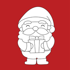 Cute Christmas Santa Claus Digital Stamp 