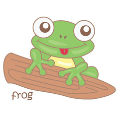 Alphabet F For Frog Illustration Vector Clipart