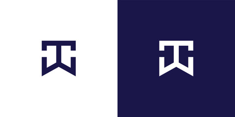 Modern and strong letter TW initials logo design