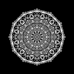 Mandala design template with black background
