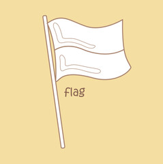 Alphabet F For Flag Digital Stamp
