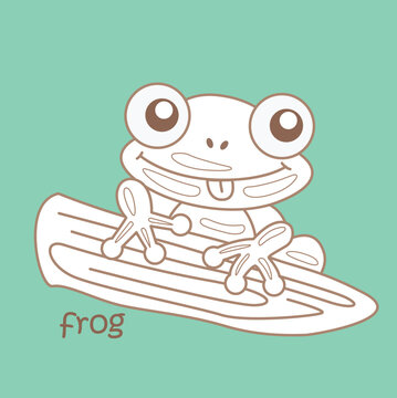Alphabet F For Frog Digital Stamp