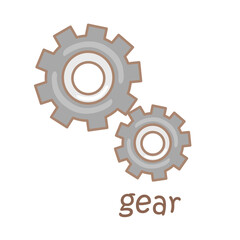 Alphabet G For Gear Illustration Vector Clipart