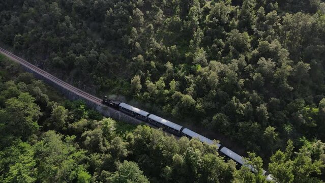 Ardeche train seen from the sky