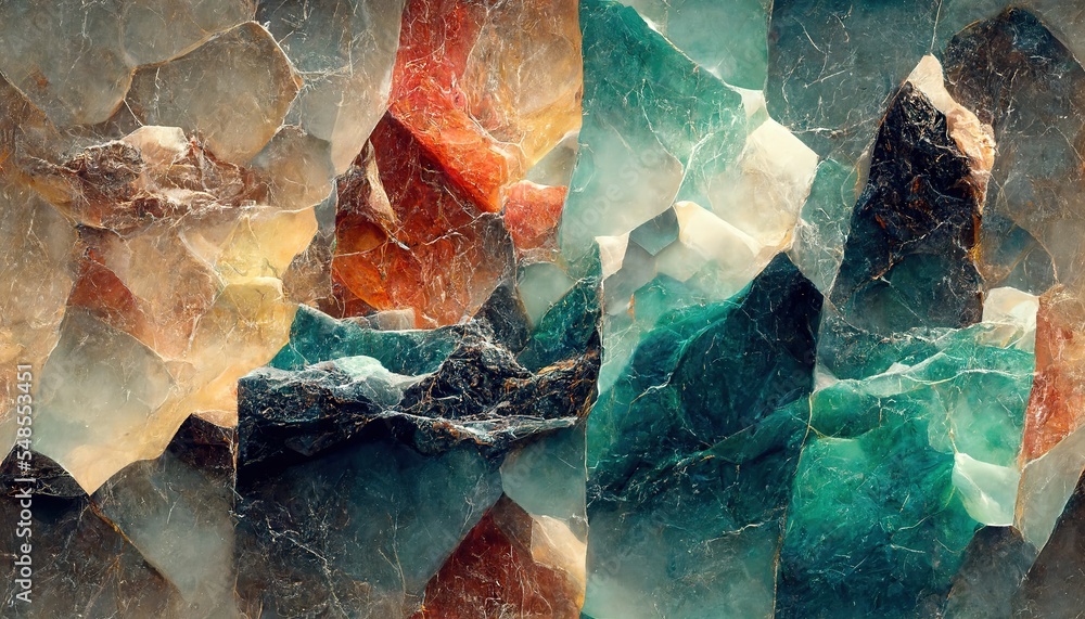 Poster abstract fantasy patterned stone marble in colors tones, block array background .