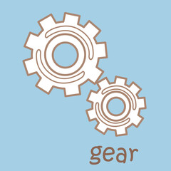 Alphabet G For Gear Digital Stamp
