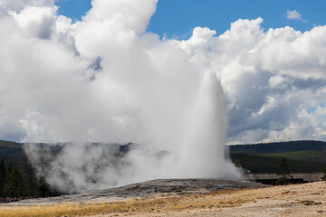 Geyser near Old Faithul Geyser at Yellowstone national Park.