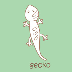 Alphabet G For Gecko Digital Stamp