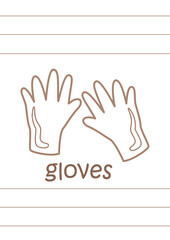 Fototapeta premium Alphabet G For Gloves Coloring Pages A4 for Kids and Adult