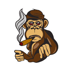 Chimp Smoking
