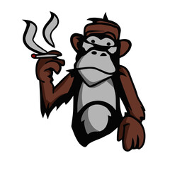 Chimp Smoking