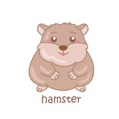 Obraz na płótnie Canvas Alphabet H For Hamster Illustration Vector Clipart 