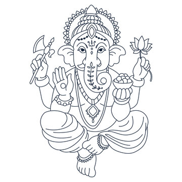 Ganesh Simple Outline PNG Transparent Images Free Download | Vector Files |  Pngtree