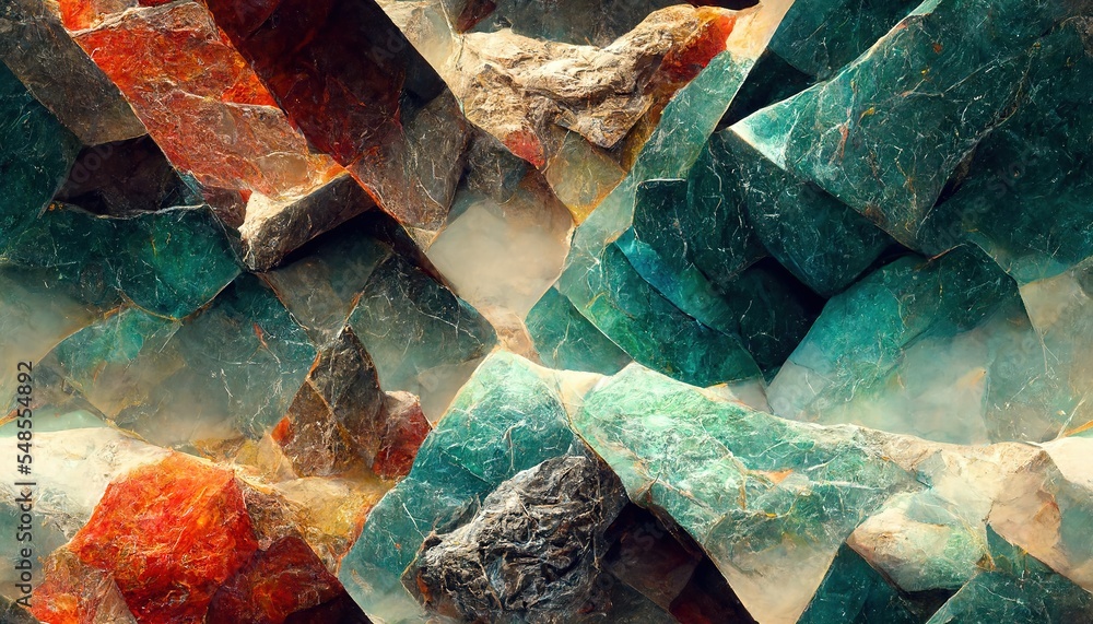 Poster abstract fantasy patterned stone marble in colors tones, block array background .