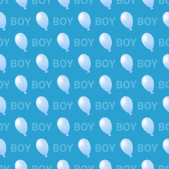Vector seamless pattern for boys. Blue background