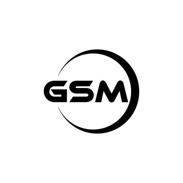 GSM letter logo design with white background in illustrator, cube logo, vector logo, modern alphabet font overlap style. calligraphy designs for logo, Poster, Invitation, etc.