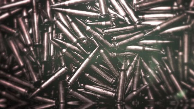 Live ammunition as a background. Animated abstract background