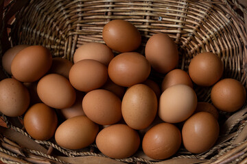 Brown Eggs and Egg Yolk in a Basket, Uskudar Istanbul, Turkey