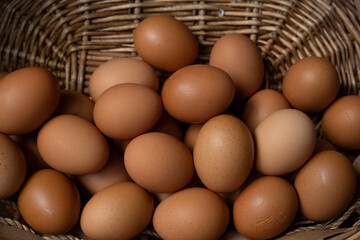 Brown Eggs and Egg Yolk in a Basket, Uskudar Istanbul, Turkey