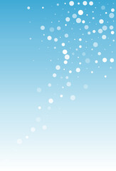 Gray Snowfall Vector Blue Background. Winter
