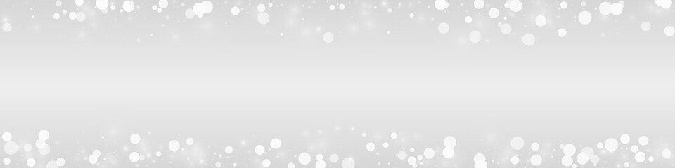 Silver Snow Vector Grey Panoramic Background.