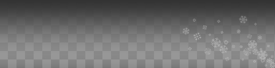 Silver Snowfall Vector Transparent Panoramic