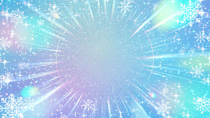 雪の結晶が弾けるイメージ