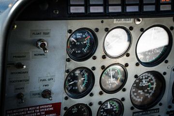 control panel of an helicopter