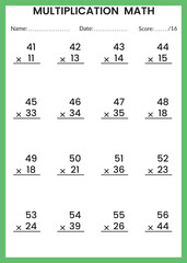 Multiplication Math for Kids.

This is the perfect Kid's Multiplication Math. You can simply use it for kids. This book will help your kid be an expert in subtraction I hope.