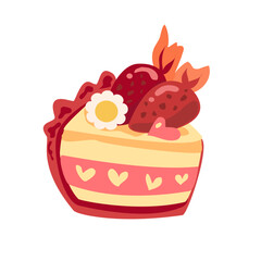 cute element valentine's day. lovely cake ,sweet dessert, hand draw macaroon. vector illustration design. Cartoon suitable for, print, sublimation, shirt, postcard etc.