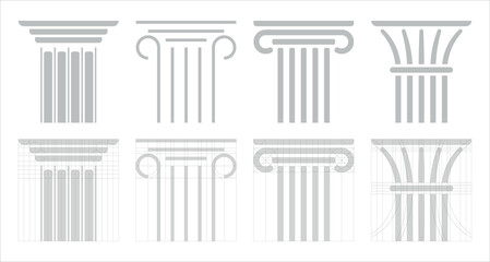 Column Capital Collection grey on white
