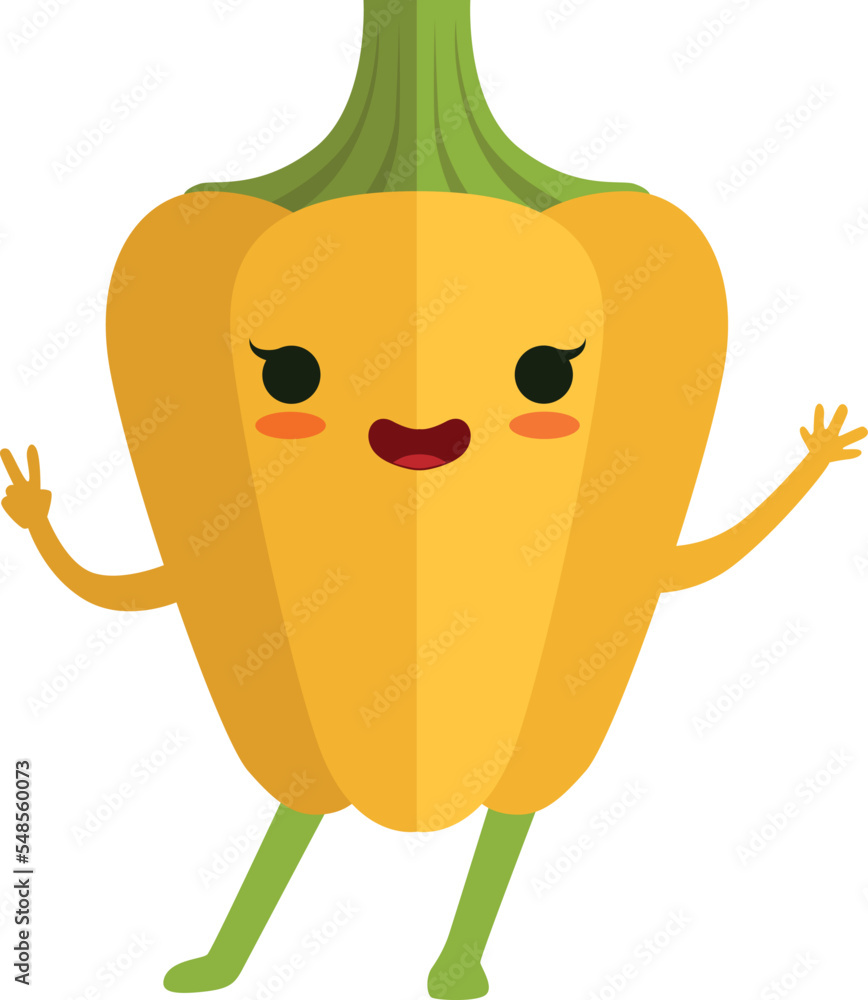 Canvas Prints cute bell pepper character with friendly face. cartoon mascot