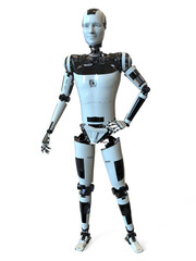 Futuristic humanoid robot, 3D illustration