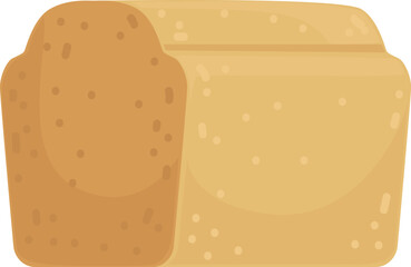 Bread loaf icon. Bakery toast wheat product