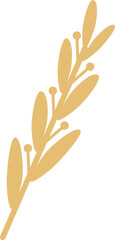 Yellow crop ear. Farm harvest symbol. Grain icon