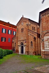 Fototapeta na wymiar Exterior of the Basilica of Santo Stefano also known as the complex of the 'Sette Chiese' in Bologna, Emilia Romagna, Italy