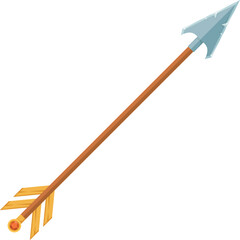 Cartoon arrow icon. Ancient archery. Medieval weapon