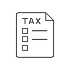 Tax form line outline icon