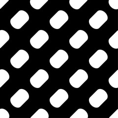 Black Vector Seamless Rounded Rectangles Inversed 3x3 Diagonal